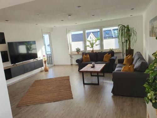 Televisyen dan/atau pusat hiburan di Ferienwohnung Haunsheim