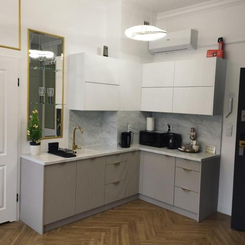 Η κουζίνα ή μικρή κουζίνα στο Apartament z Jacuzzi Nova Bydgoszcz