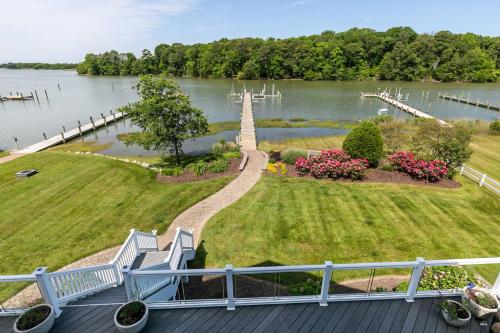 a view from the deck of a house on a lake at A Shore Thing in Chester