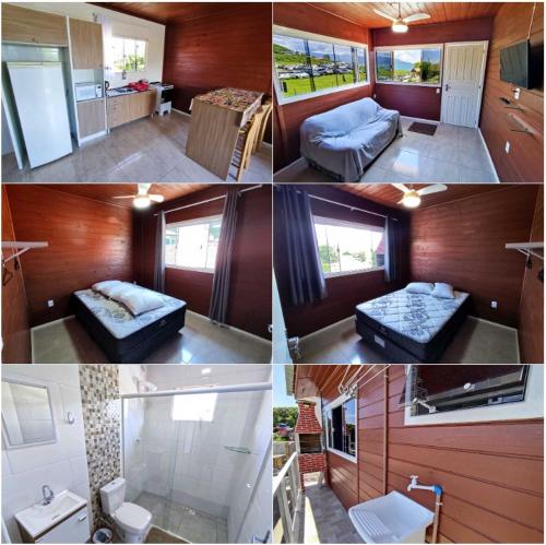 パリョサにあるPraia da Pinheira Residencial Vô Aurino Casa 1の四枚の写真のコラージュ