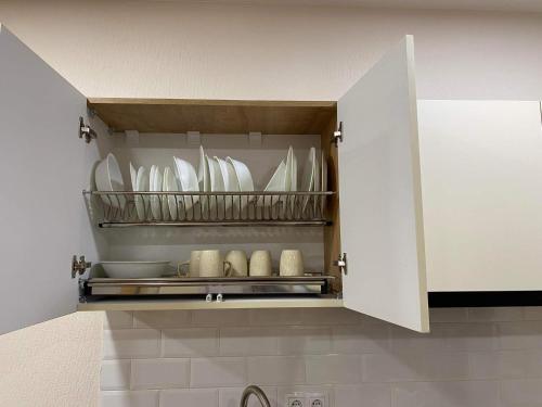 Kuchyň nebo kuchyňský kout v ubytování bakuriani inn apartament