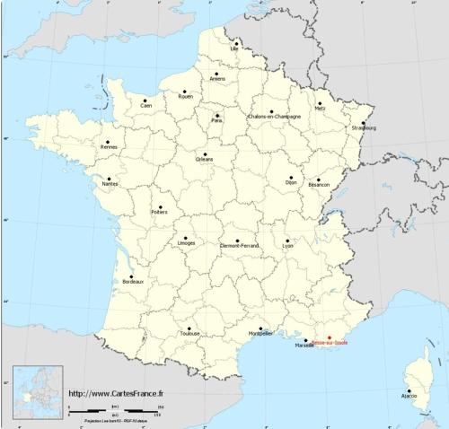 a map of france with the cities and capitals at Villa Les palmiers en Provence in Besse-sur-Issole