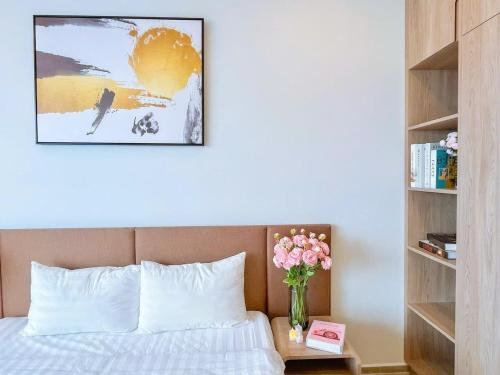 Postel nebo postele na pokoji v ubytování The Sóng Apartment 5 Stars Vung Tau - Căn Hộ Du Lịch Biển 5 Sao Vũng Tàu - MINH TOẢN's Homestay