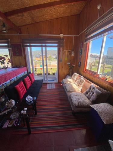 Χώρος καθιστικού στο Cabaña Familiar en Pucatrihue