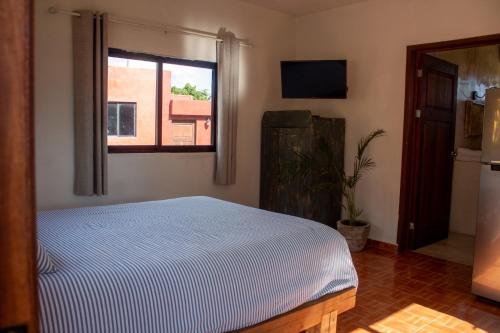 Postel nebo postele na pokoji v ubytování Casitas at Rancho Kuxtal