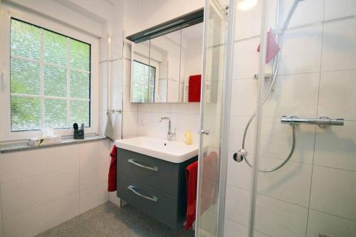 Koupelna v ubytování Ferienhaus-Moewenschiss