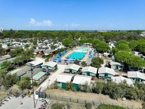 an aerial view of a swimming pool at a park at Camping Lido in Bibione