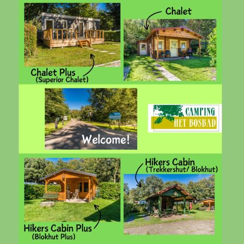 a collage of pictures of different homes at Camping het Bosbad in Emmeloord