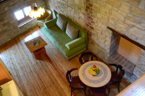 an overhead view of a living room with a couch and a table at Malvazija i Teran in Buje