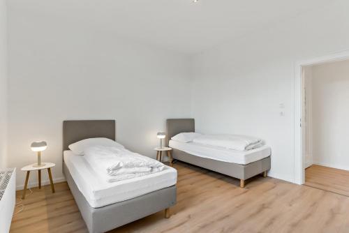 Postel nebo postele na pokoji v ubytování Wohnung für Monteure und Reisende zentral in Minden
