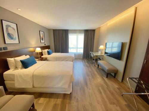Postel nebo postele na pokoji v ubytování 474 Buenos Aires Hotel