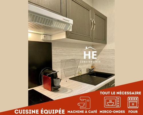 Køkken eller tekøkken på Room New York Proche Gare 400m