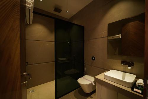 Koupelna v ubytování Hotel Millennium