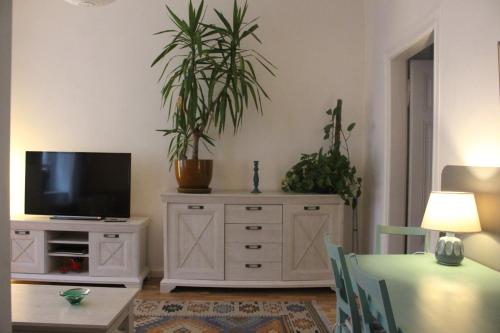 TV a/nebo společenská místnost v ubytování Gemütliche Ferienwohnung in Görlitz
