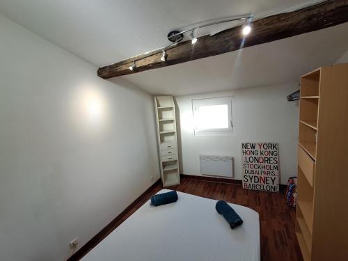 - une chambre avec un lit et une échelle dans l'établissement le duplex charmant et cosy, à Narbonne