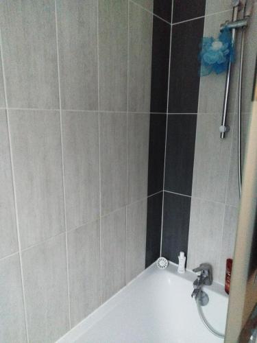 une salle de bain avec baignoire et douche dans l'établissement chambre 3lits chez l'habitant, à Dunkerque