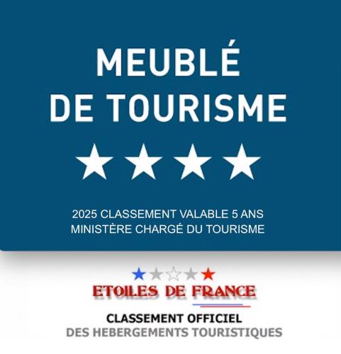 un signe bleu et blanc avec le texte du module de torture dans l'établissement BLUE LODGE -4 étoiles-Loggia-2 Parking, à Balaruc-les-Bains