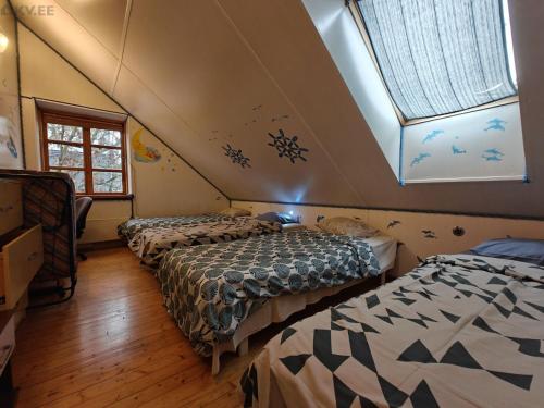 Postel nebo postele na pokoji v ubytování Alevi Holiday Home with Sauna