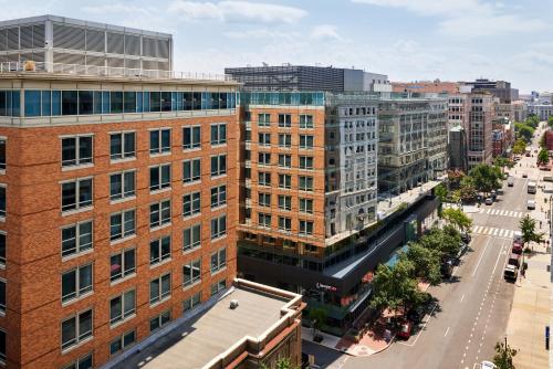 an aerial view of a city with tall buildings at Grand Hyatt Washington in Washington