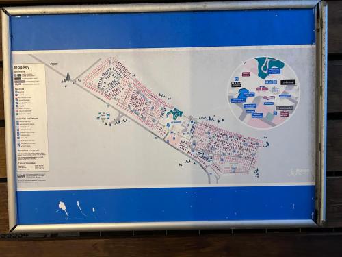 un cartel con un mapa de una ciudad en Haven All camp fully open with passes Shows music pool sports bars restaurants Haven at Christmas New Year Fleetwood Blackpool Entire home 6 people seaside caravan park, en Fleetwood