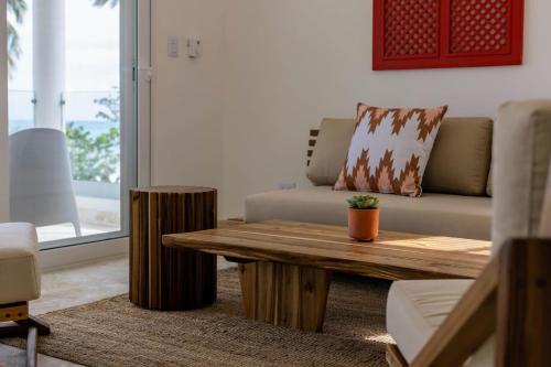 Ruang duduk di Las Canas Beach Retreat