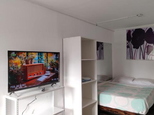 TV a/nebo společenská místnost v ubytování Hostel Barranco Sunset