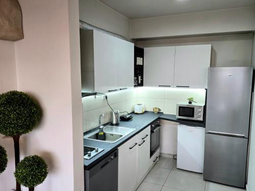 Kuchyň nebo kuchyňský kout v ubytování Gallery Apartment
