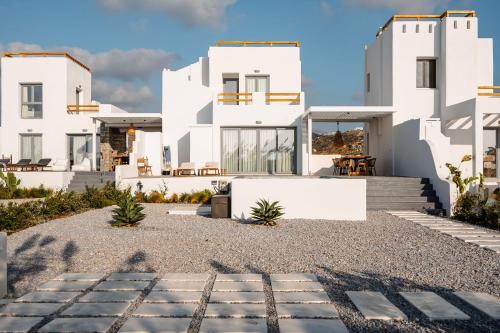 a rendering of a villa with white buildings at Villa Kaya, Plaka in Naxos Chora