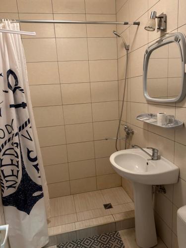 Koupelna v ubytování Svečių namai RASA
