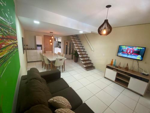 Et tv og/eller underholdning på Casa a Beira Mar