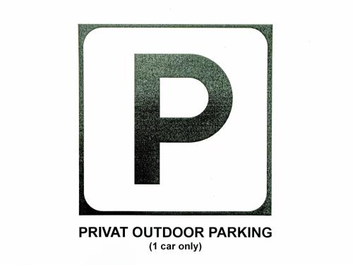 a sign with the text prank outdoor parking i car only at Apartment Chesa Islas by Interhome in Pontresina