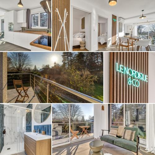 un collage de photos d'une maison dans l'établissement Le Nordique II - Jolie vue - Clim - Netflix, à Aix-les-Bains