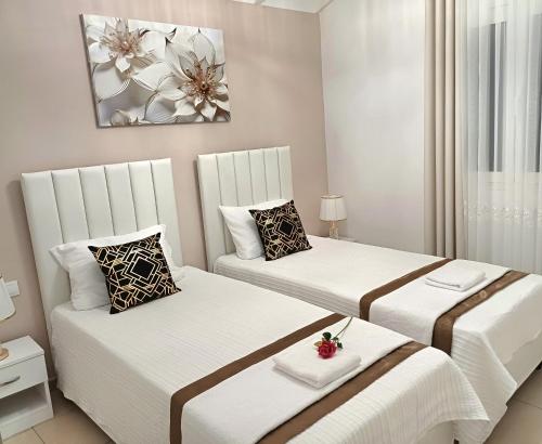 Ένα ή περισσότερα κρεβάτια σε δωμάτιο στο NEW Zanna Apartment Hersonissos