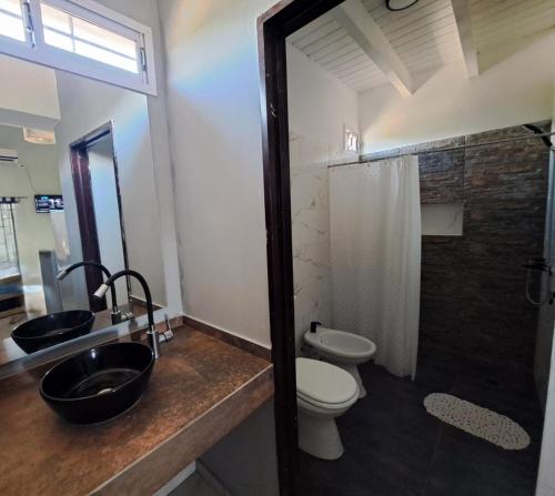 Koupelna v ubytování Cabañas Abril