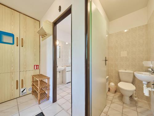 a bathroom with a toilet and a sink at Holiday Home Stárkov by Interhome in Stárkov