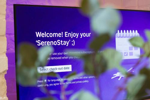 a picture of a sign that says enjoy your ceremony at Stylish Cosy 4-Bed Home, Sleeps Up To 10 With Large Sofa Bed, Near Manchester Royal Infirmary & Universities, Free Parking & Ultra-Fast WiFi in Manchester