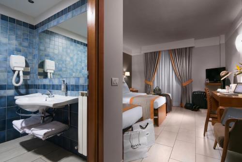 Ett badrum på Hotel Il Viandante