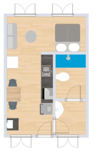a floor plan of a room with furniture at Studio ROSA in Miagliano