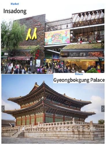 a collage of two pictures of a building and a building at Comfort Seoul in Seoul