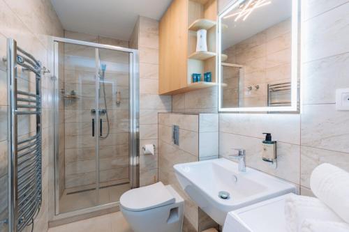 Koupelna v ubytování Apartmán 12 - Rezidence K Lanovce