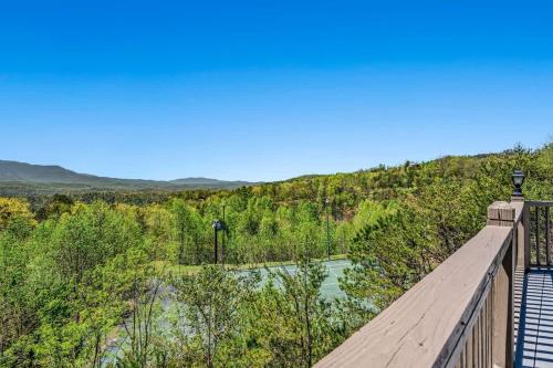 a view of a river from a wooden bridge at Point of View in Gatlinburg