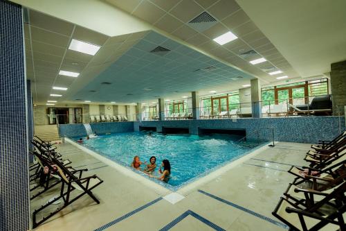 un groupe de personnes dans une piscine dans l'établissement Spa Hotel Calista, à Starozagorski bani