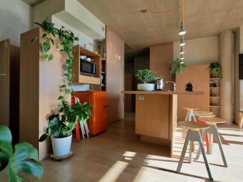 Η κουζίνα ή μικρή κουζίνα στο Qb Apartments