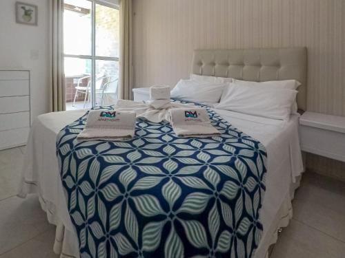 Ένα ή περισσότερα κρεβάτια σε δωμάτιο στο Scopa Beach Pé na Areia 100m Beach Park 3 Suítes