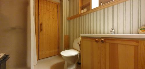 un bagno con un water e un lavandino di Sauna | Wi-Fi | Terrace | Wood stove | Cable TV a Lofsdalen
