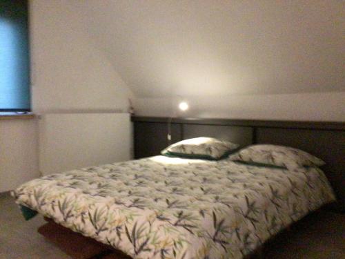 a bedroom with a large bed in a room at Entire first floor, kitchen, bathroom, roofterrace, 1 bedroom if 1 to 3 or 2 bedrooms if 4 to 5 guests in Buggenhout