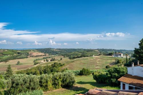 a view of the countryside from a farm house at Casina Rossa in Peccioli