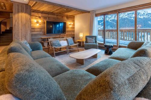 Χώρος καθιστικού στο Brand new luxury appartement in morel 50 meters from the slopes