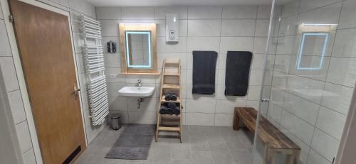 Koupelna v ubytování Kleines Jägerhaus