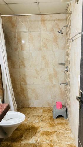 a bathroom with a toilet and a shower at Hotel Signature Villa in Jodhpur